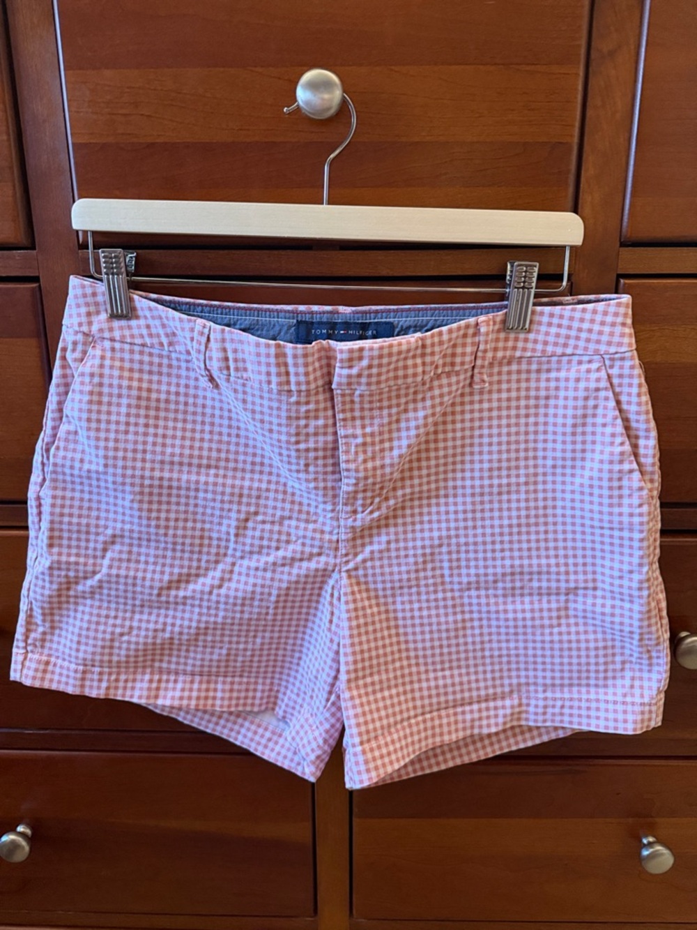 Tommy Hilfiger Pink Gingham Women's Bermuda Shorts